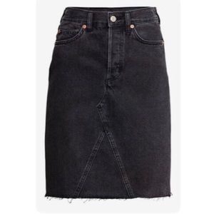 H&M • High Waisted Black Jean Skirt